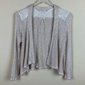 SPLENDID Cream & Tan Open Front Cardigan Kids 12